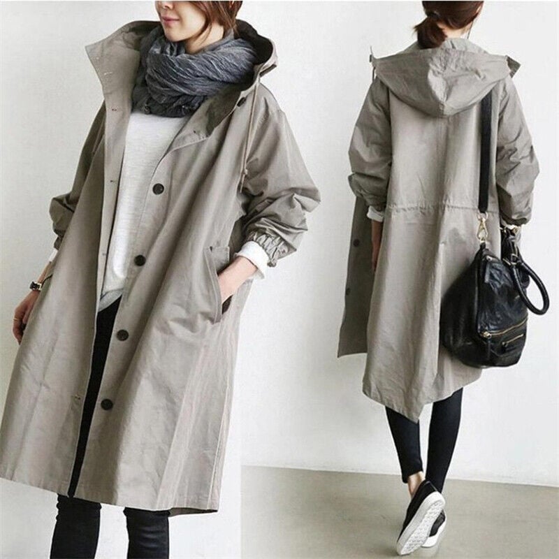 Women's Hooded Mid-Length Jacket