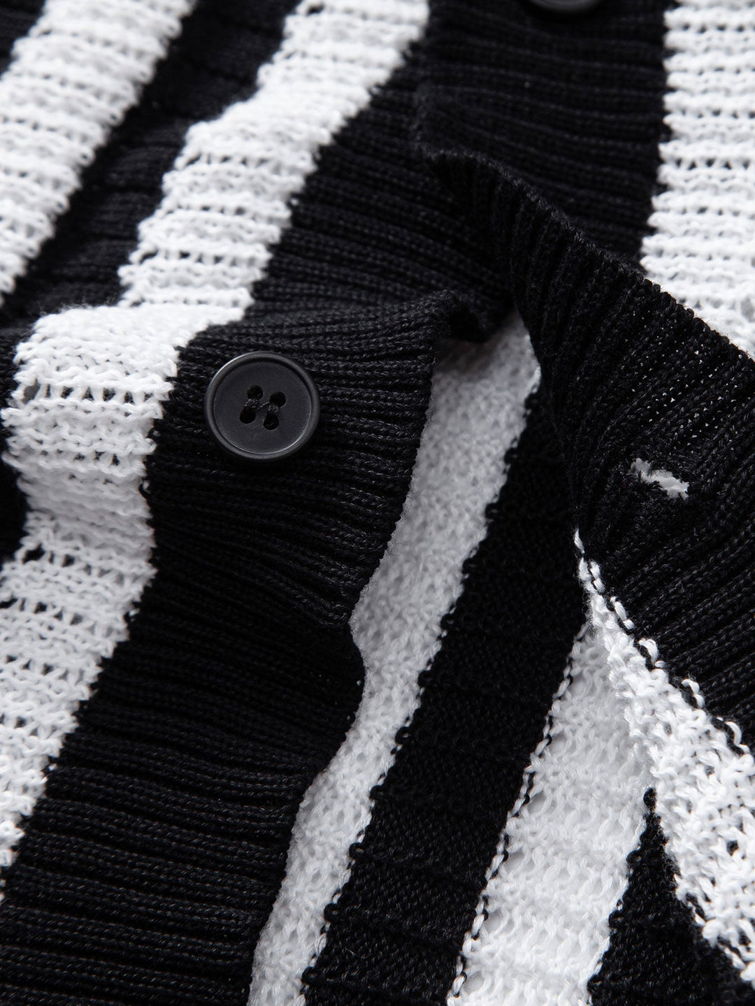 Drop Shoulder Stripe Crochet Shirt