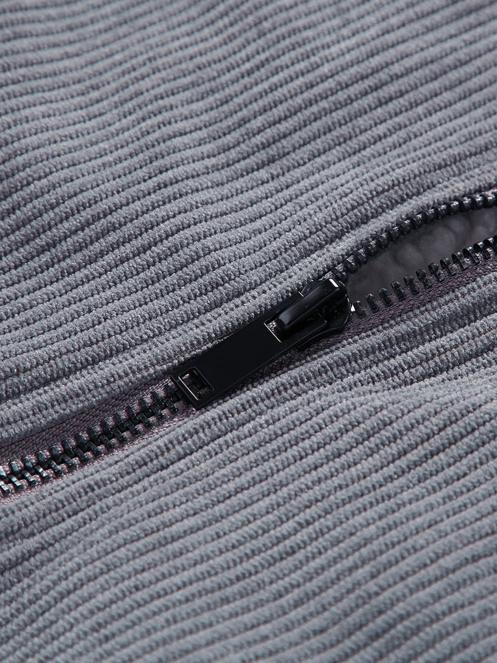 Teddy Lined Zip Up Corduroy Jacket