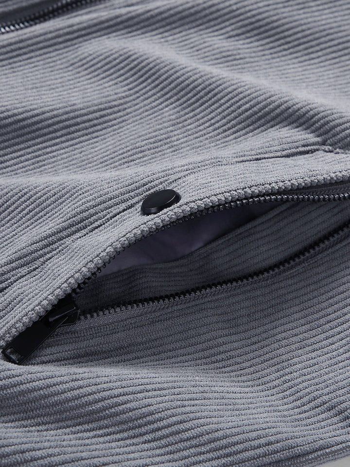 Teddy Lined Zip Up Corduroy Jacket