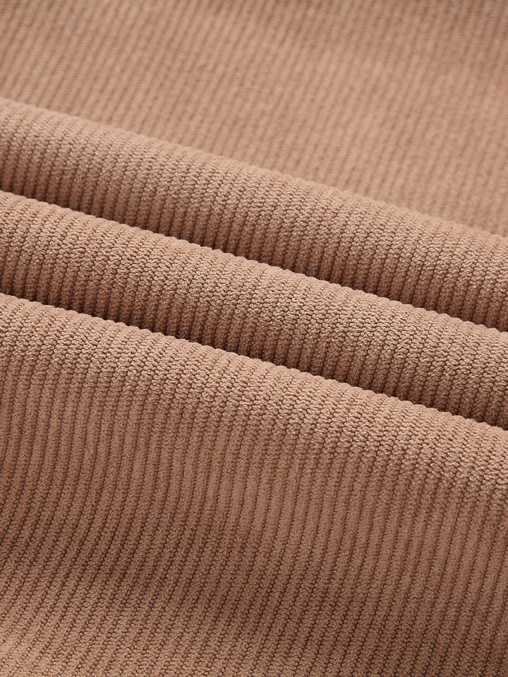 Teddy Lined Zip Up Corduroy Jacket With Pockets