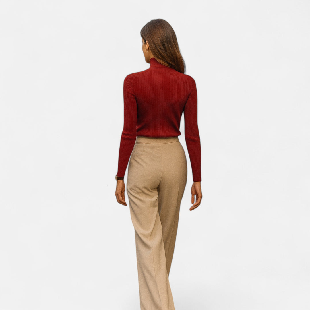 Slim Fit Long Sleeve Ribbed Turtleneck Sweater