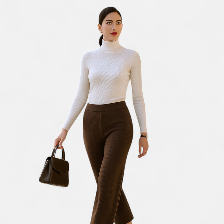 Slim Fit Long Sleeve Ribbed Turtleneck Sweater