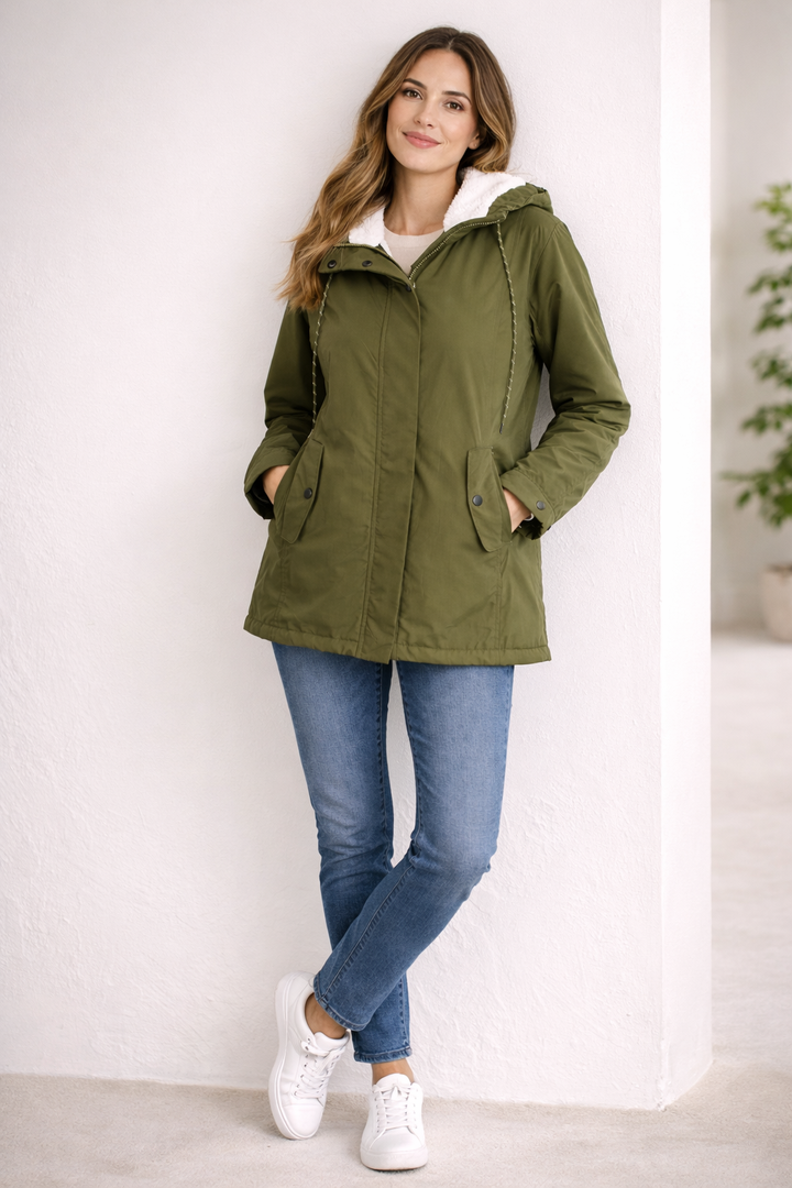 Women's Long Hooded Winter Jacket with Full Coverage Design