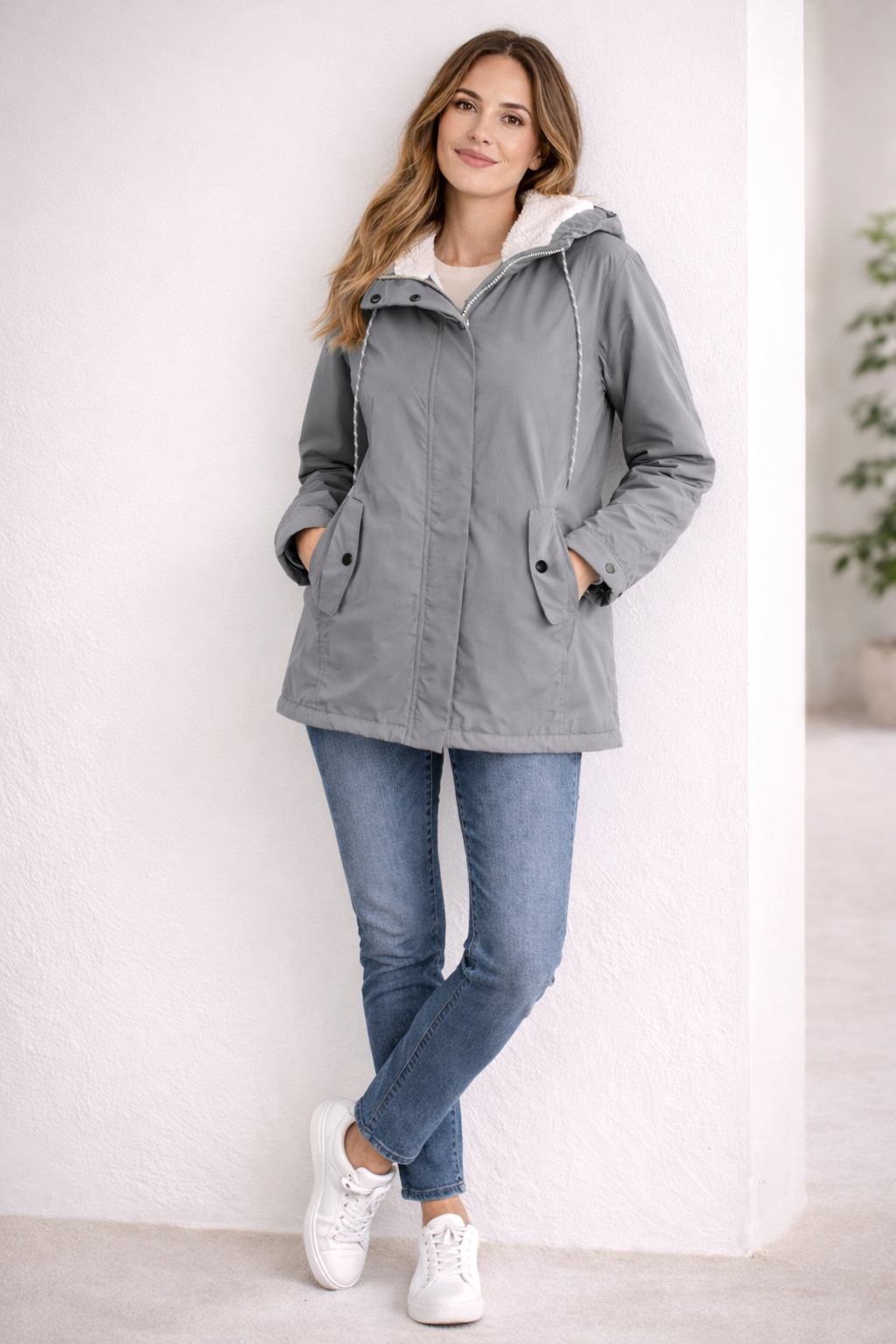 Women's Long Hooded Winter Jacket with Full Coverage Design