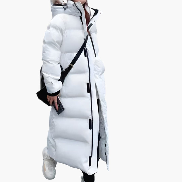 Women's Long Puffer Jacket with Hood