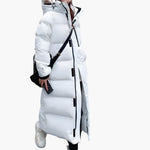 Women's Long Puffer Jacket with Hood
