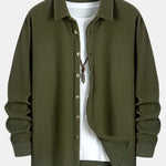 Long Sleeved Waffle Button Up Shirt