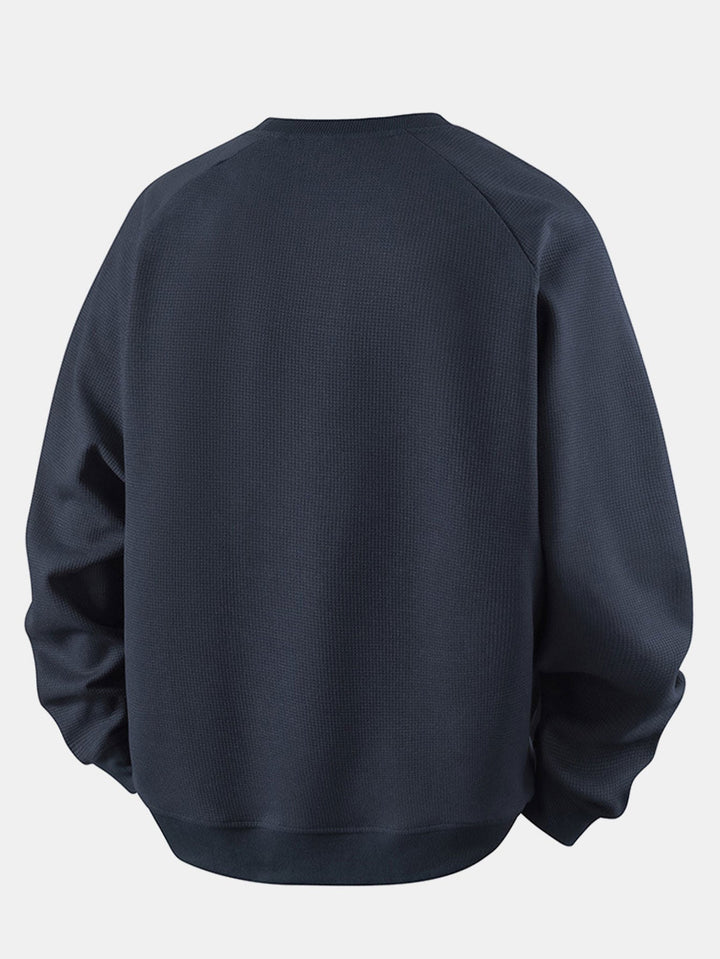 Relax Fit Waffle Crew Neck Sweatshirt
