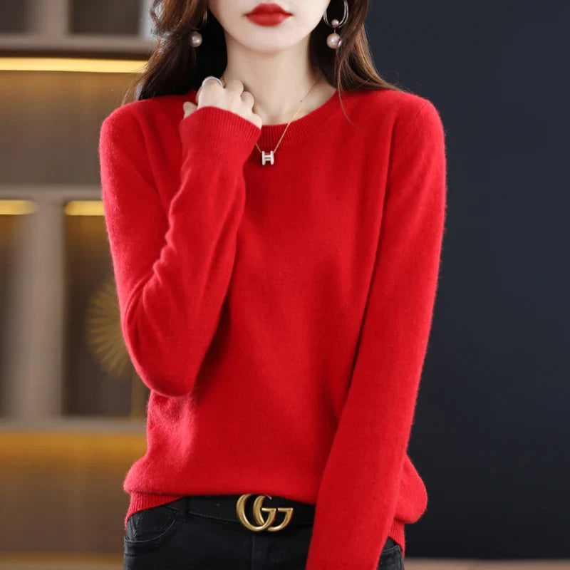 Women's Classic Crew Neck Soft Knit Sweater