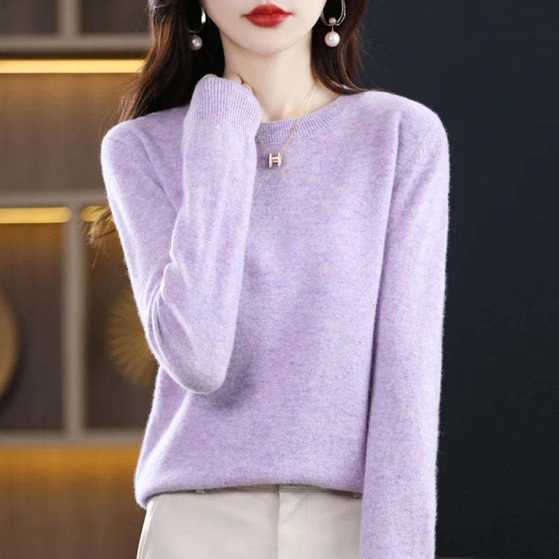 Women's Classic Crew Neck Soft Knit Sweater