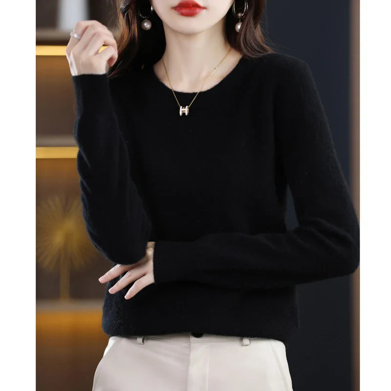 Women's Classic Crew Neck Soft Knit Sweater