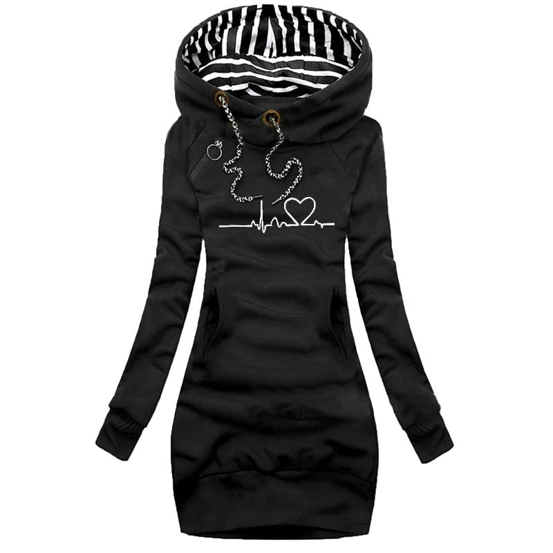 Women's Hooded Winter Jacket Dress