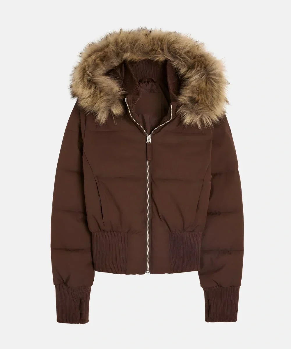Women's Quilted Winter Jacket Removable Hood