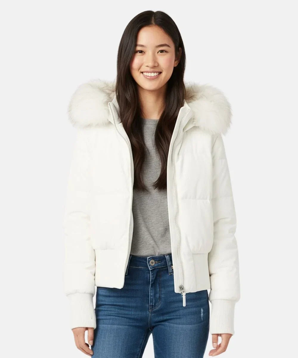 Women's Quilted Winter Jacket Removable Hood