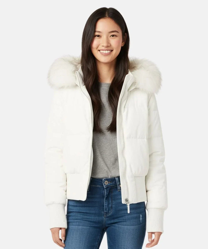 Women's Quilted Winter Jacket Removable Hood