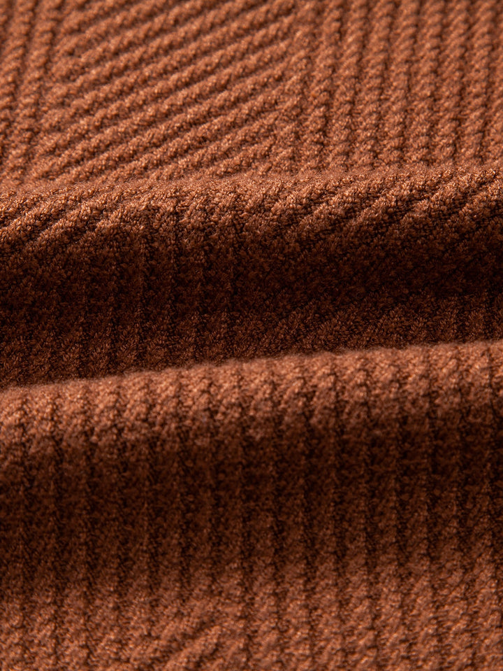 Stripe Mock Neck Sweater