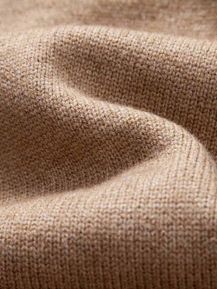 Heavyweight Geometric Jacquard Mock Neck Sweater