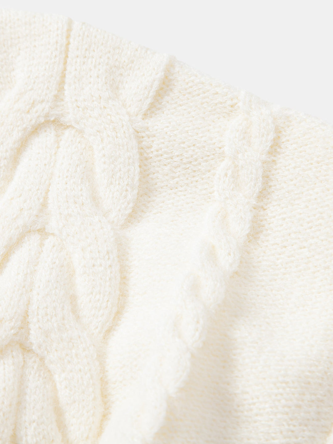Heavyweight Twist Jacquard Crew Neck Sweater