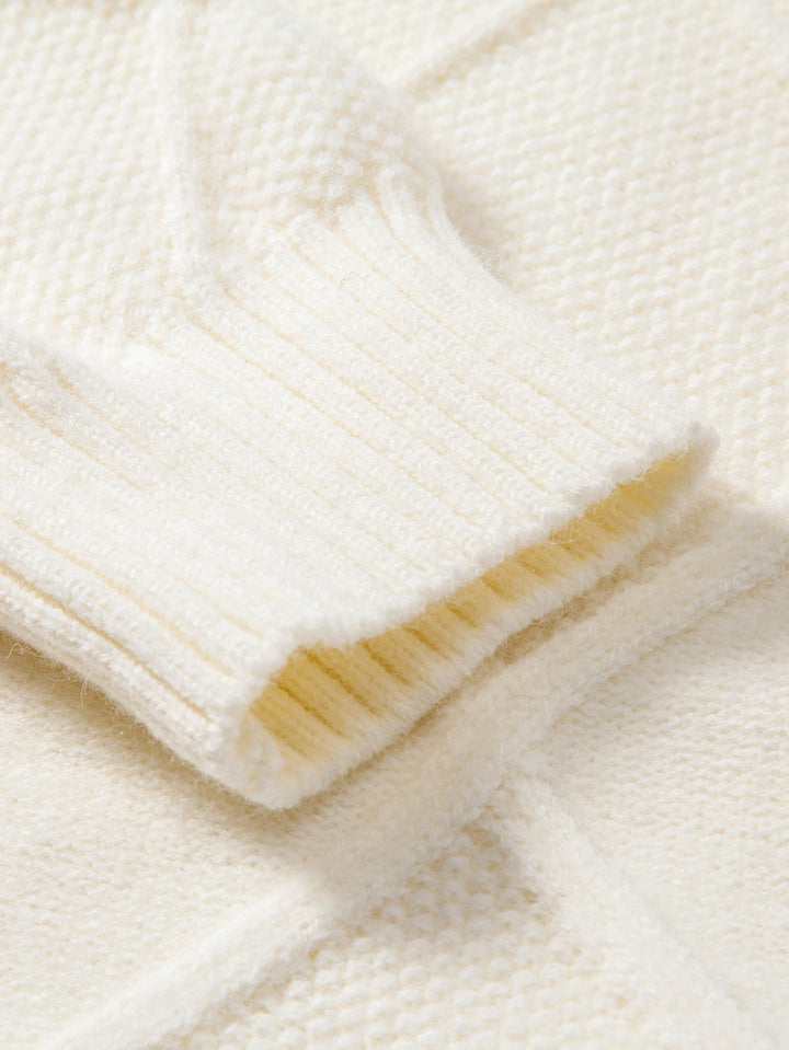 Heavyweight Twist Jacquard Crew Neck Sweater