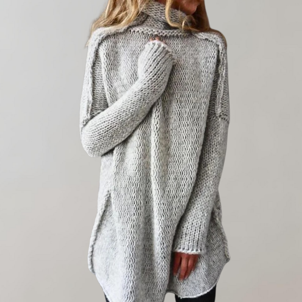 Women’s Oversized Turtleneck Knit Sweater Cozy Pullover