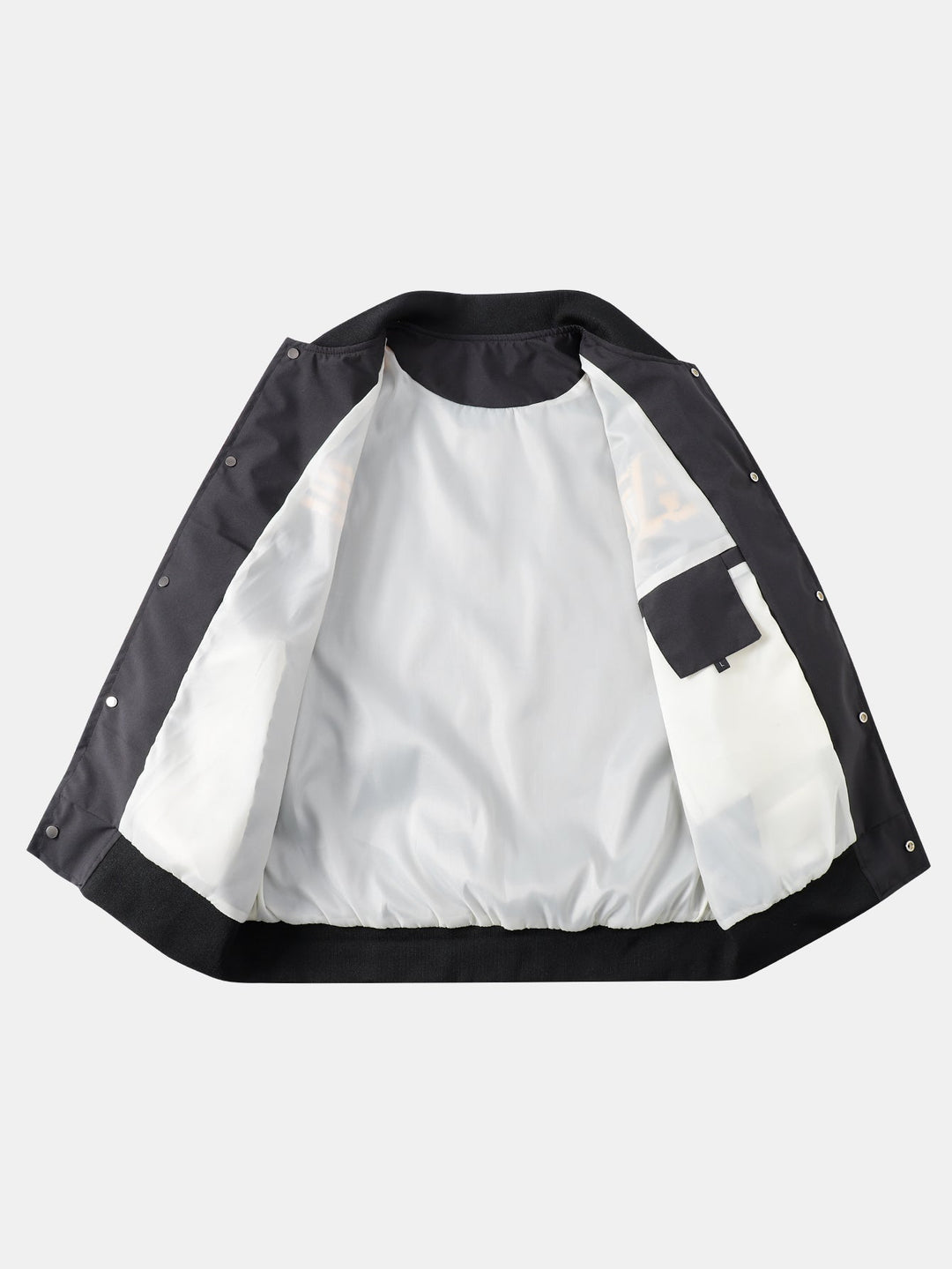Relax Fit Contrast Embroidery Baseball Jacket