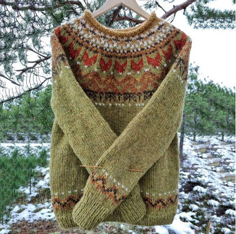 Women's Vintage Icelandic Knit Sweater