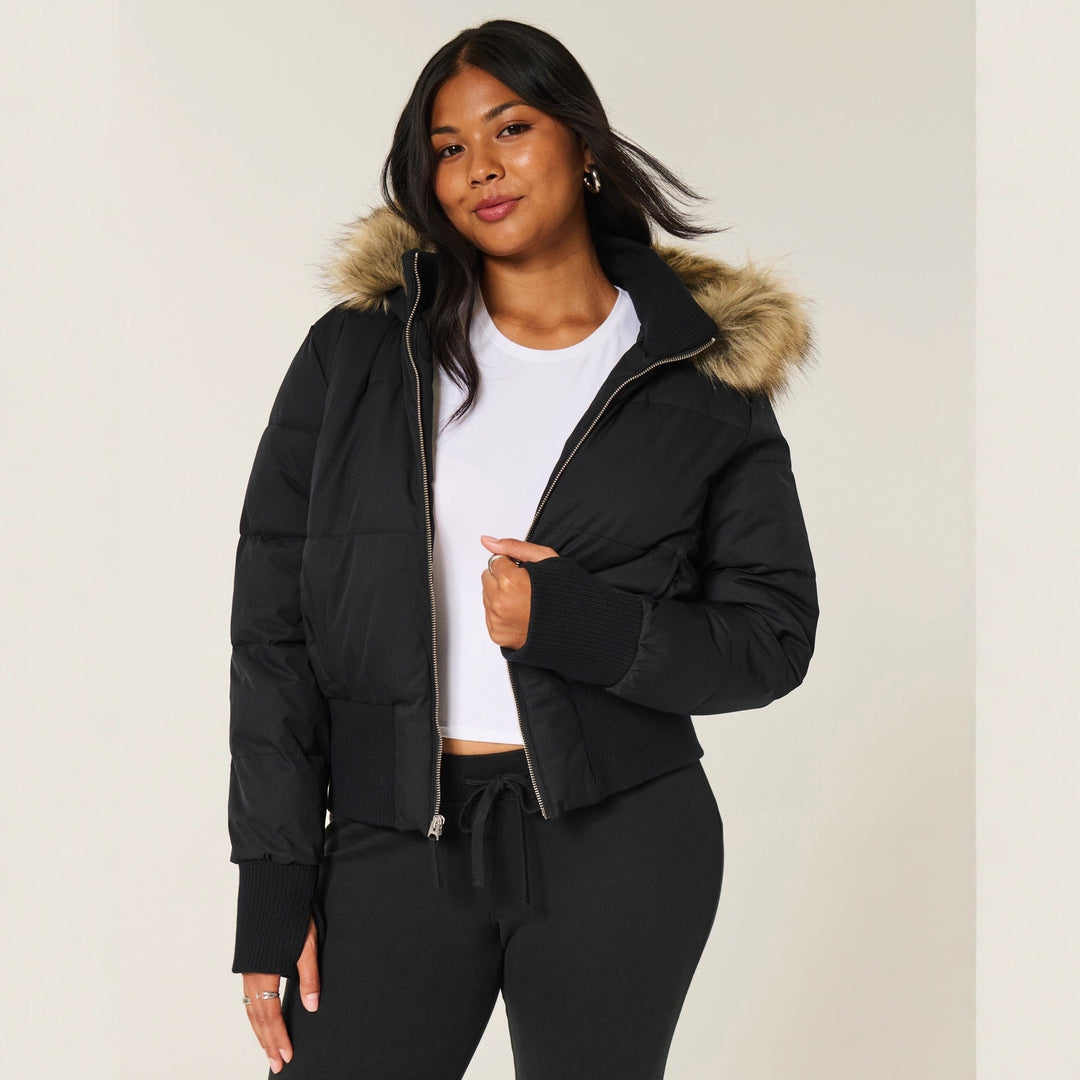 Women’s Cropped Hooded Puffer Jacket