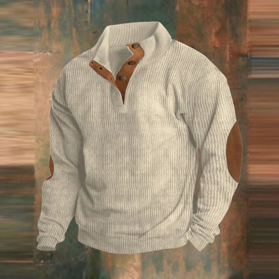 Casual sweatshirt with stand-up collar and long sleeves