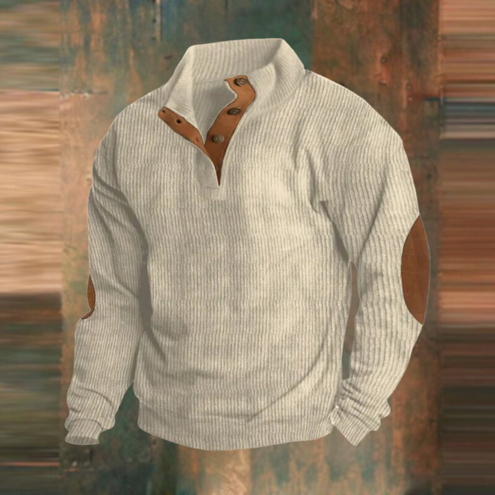 Casual sweatshirt with stand-up collar and long sleeves