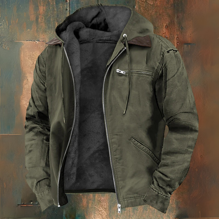 Hooded Sweat Jacket with Zipper