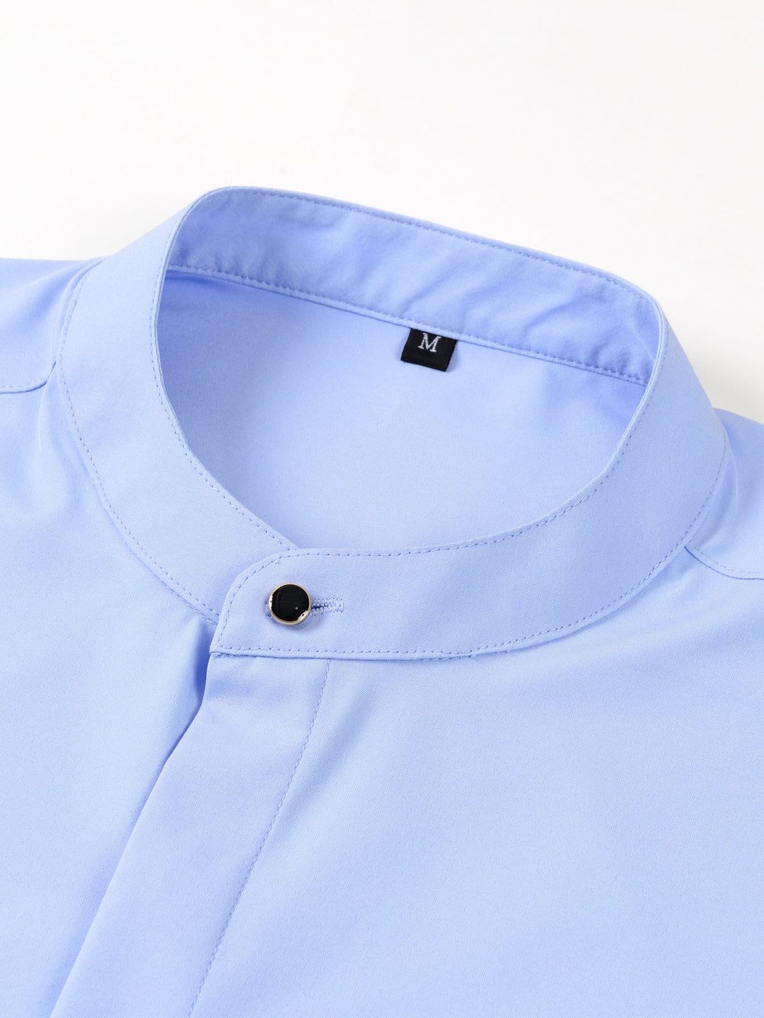 Non-Iron Hidden Placket Stand Collar Dress Shirt