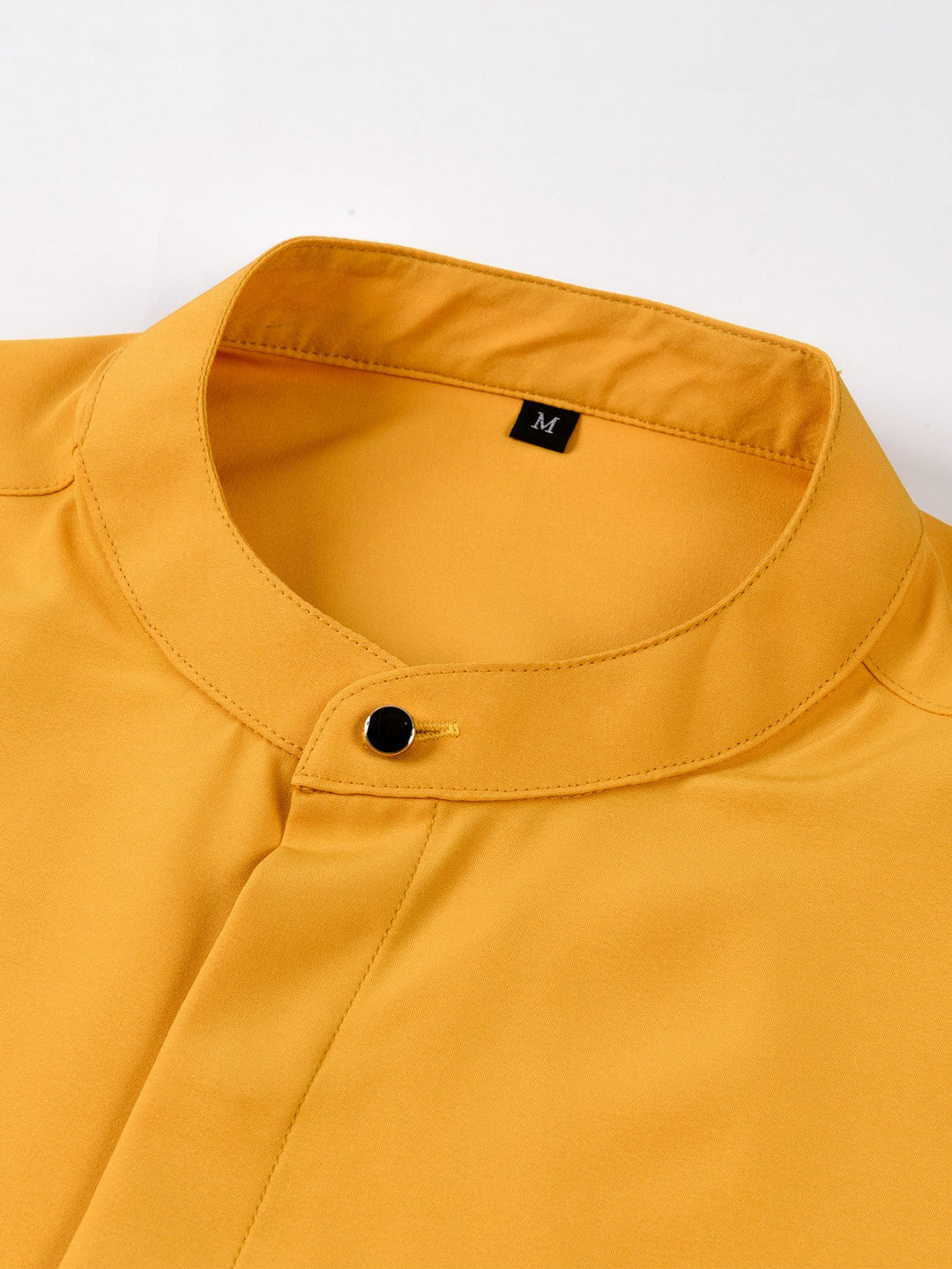 Non-Iron Hidden Placket Stand Collar Dress Shirt