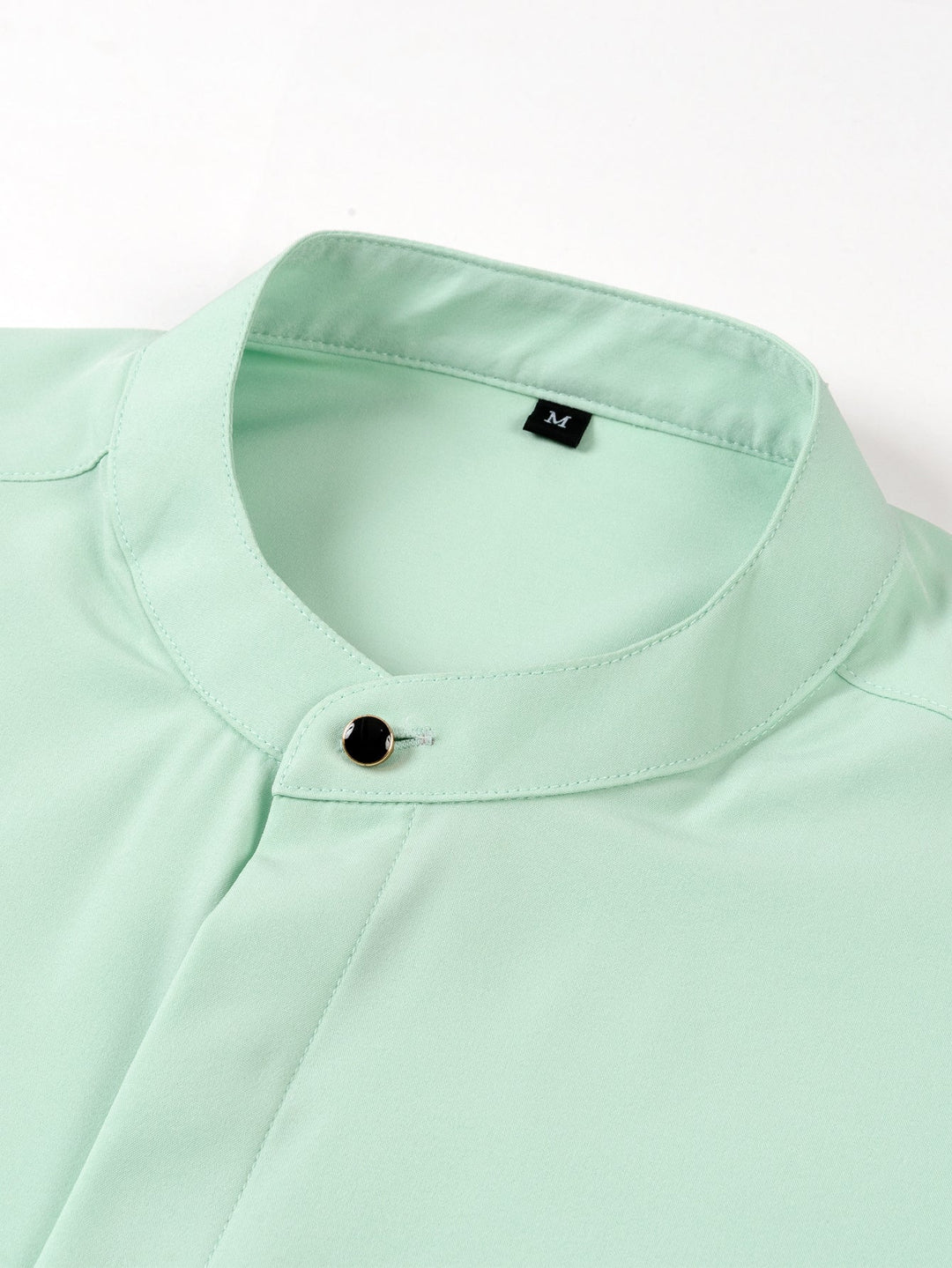 Non-Iron Hidden Placket Stand Collar Dress Shirt
