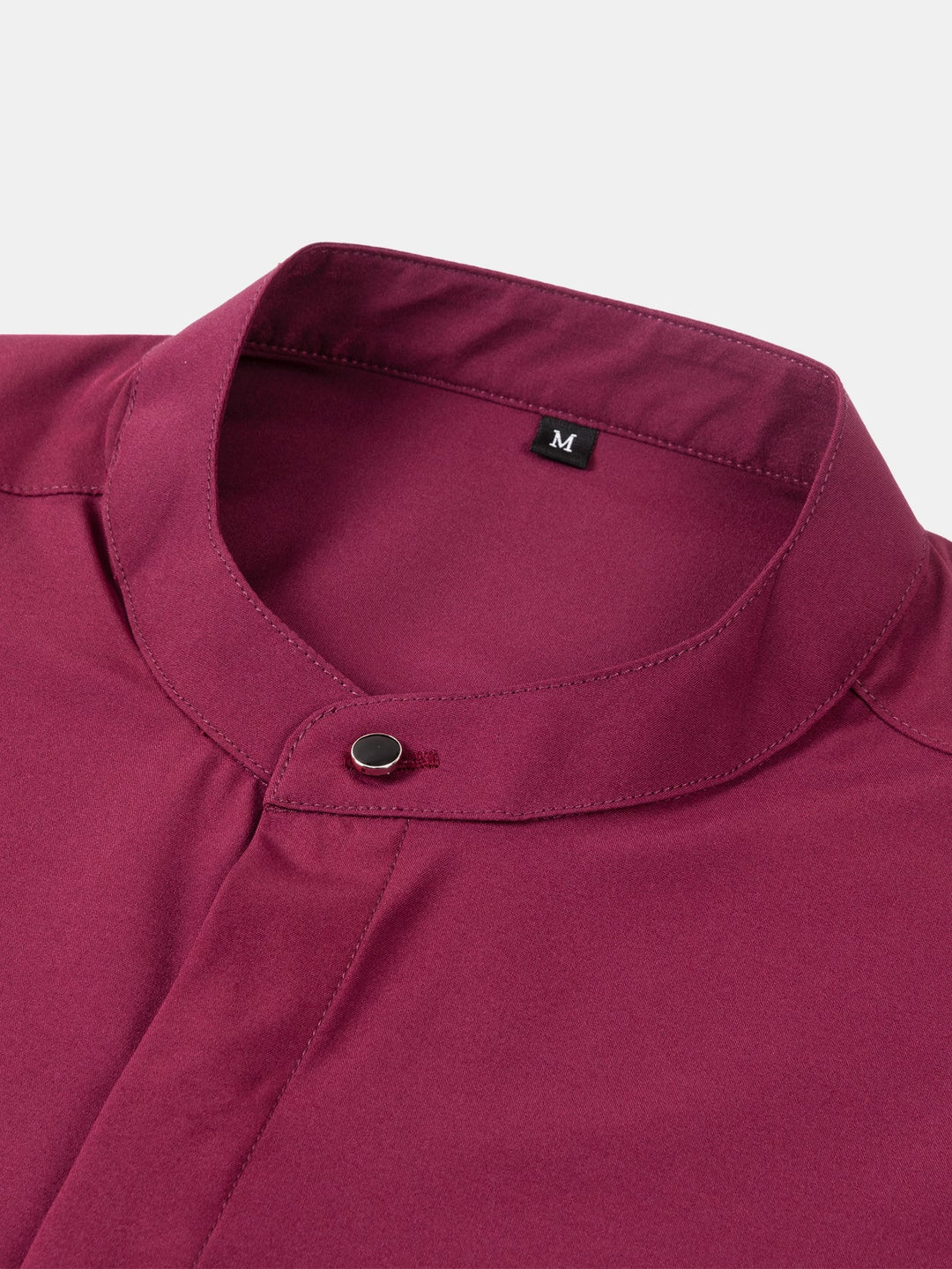 Non-Iron Hidden Placket Stand Collar Dress Shirt