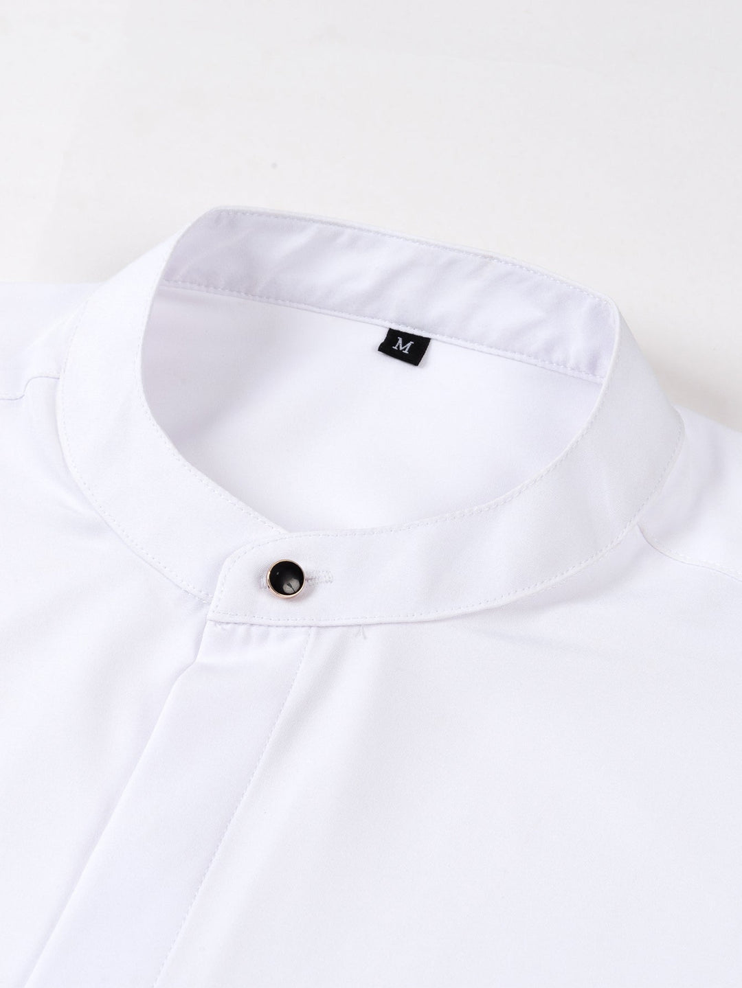 Non-Iron Hidden Placket Stand Collar Dress Shirt