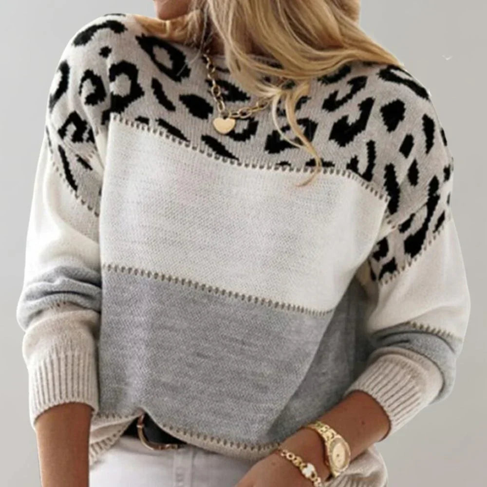 Women's Leopard Print Casual Sweater