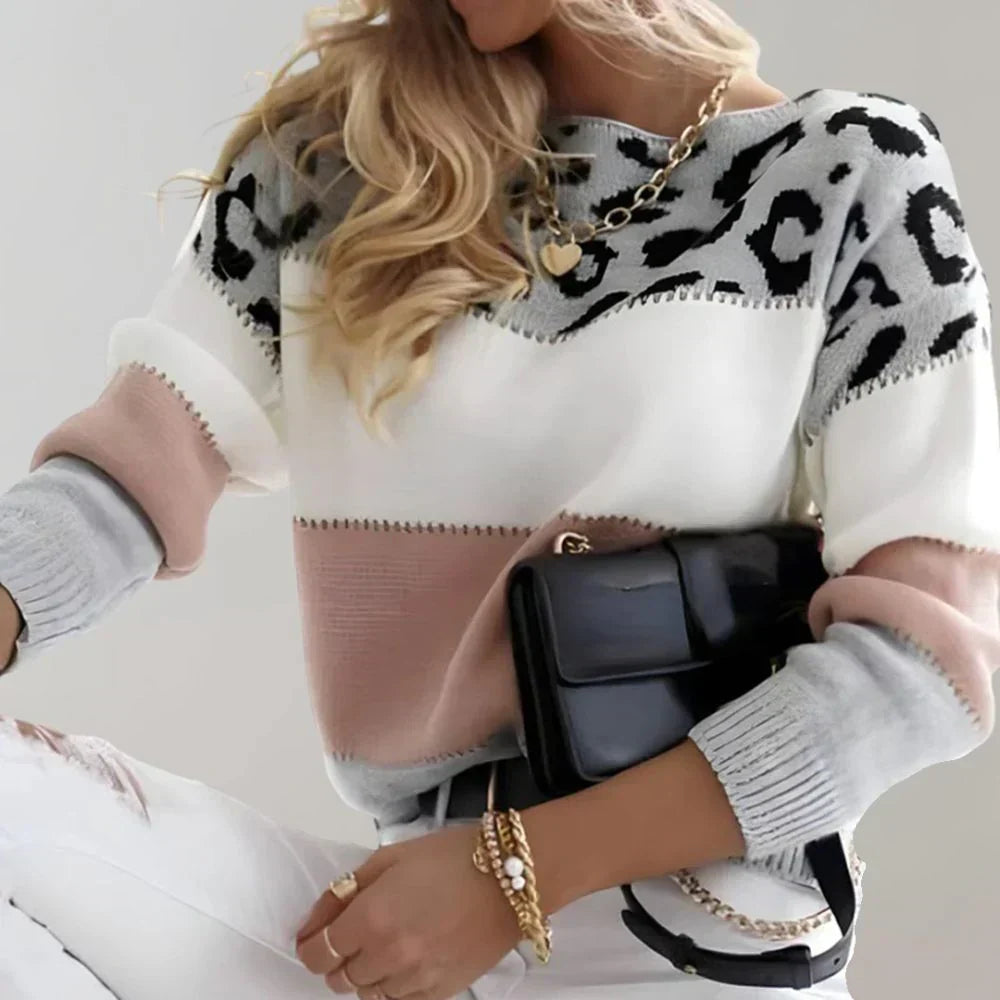 Women's Leopard Print Casual Sweater