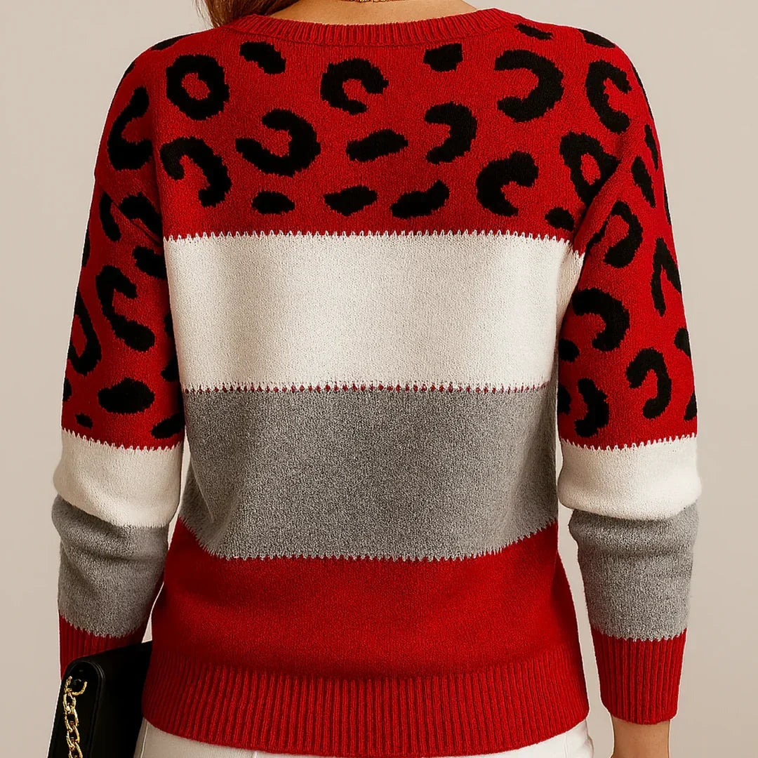 Women's Leopard Print Casual Sweater