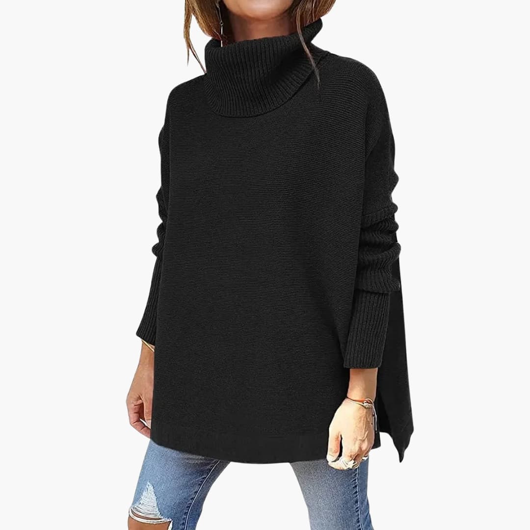 Women's Ribbed Knit Turtleneck Sweater