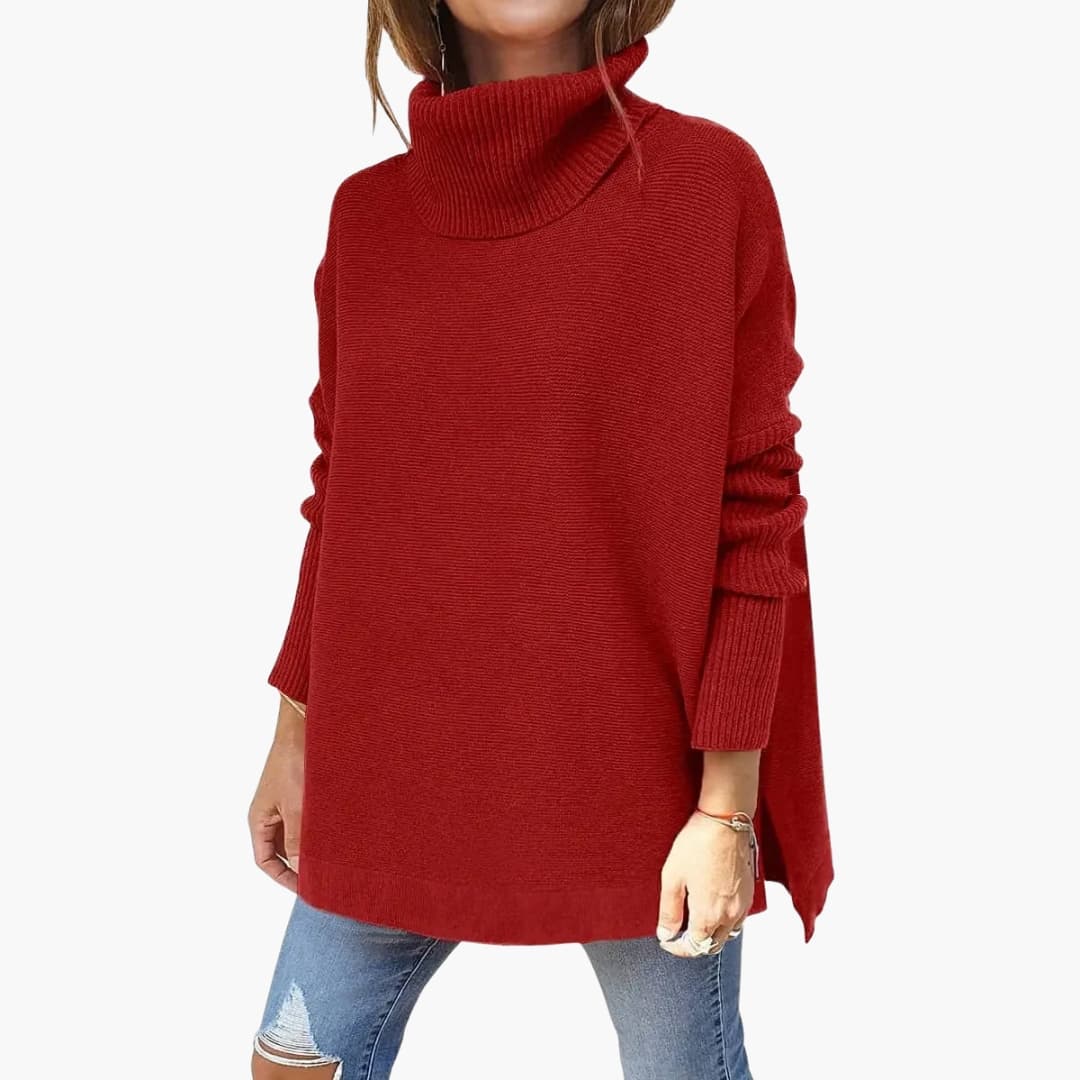 Women's Ribbed Knit Turtleneck Sweater
