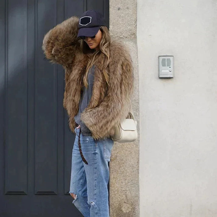Women's Plush Faux Fur Winter Jacket