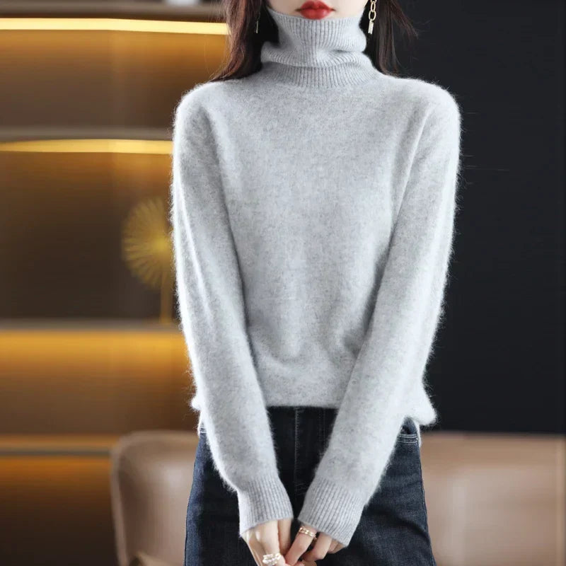 Women’s Turtleneck Sweater Soft Knit Slim Fit Top
