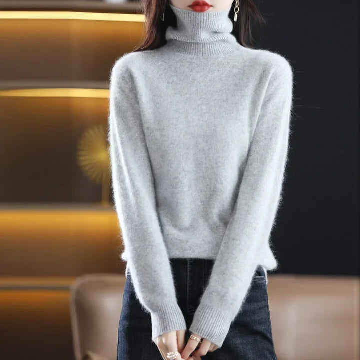 Women’s Turtleneck Sweater Soft Knit Slim Fit Top