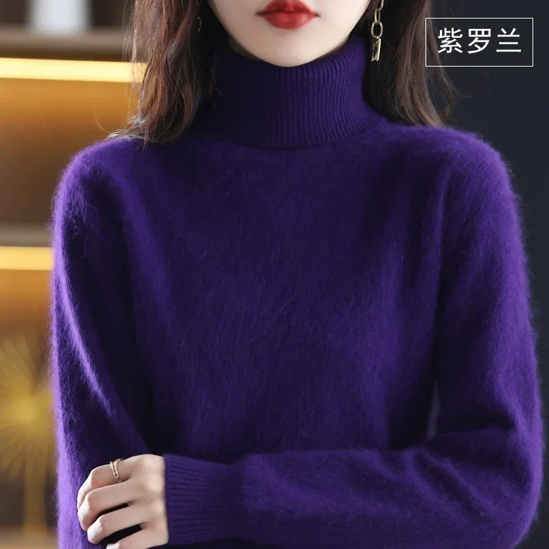 Women’s Turtleneck Sweater Soft Knit Slim Fit Top