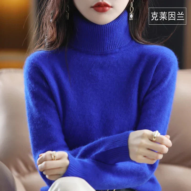 Women’s Turtleneck Sweater Soft Knit Slim Fit Top