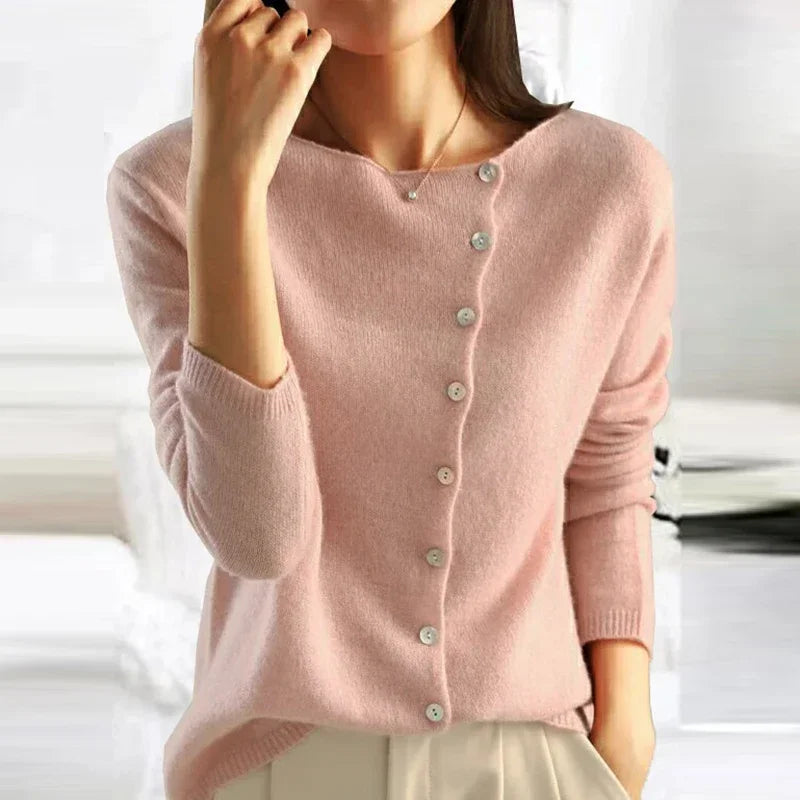 Women's Button Front V-Neck Knit Cardigan Sweater