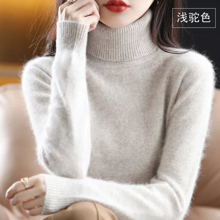Women’s Turtleneck Sweater Soft Knit Slim Fit Top
