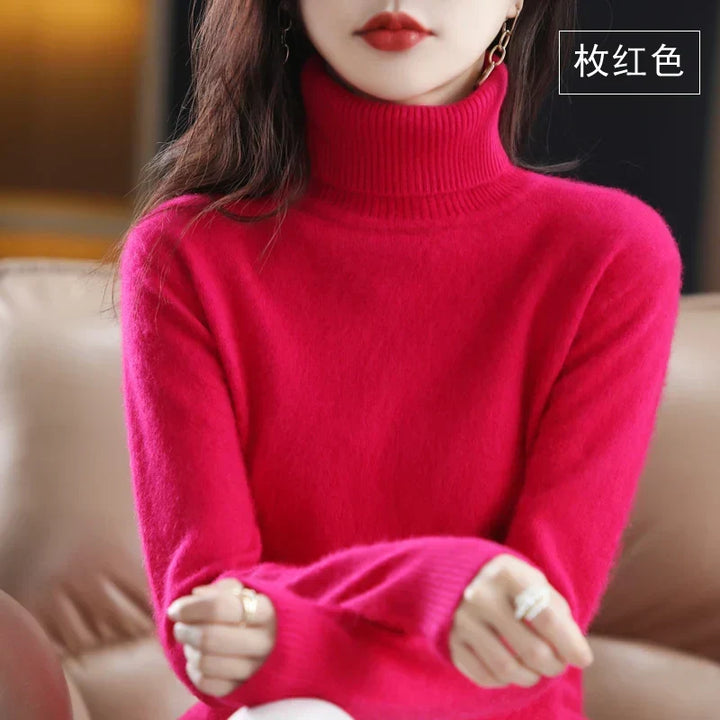 Women’s Turtleneck Sweater Soft Knit Slim Fit Top