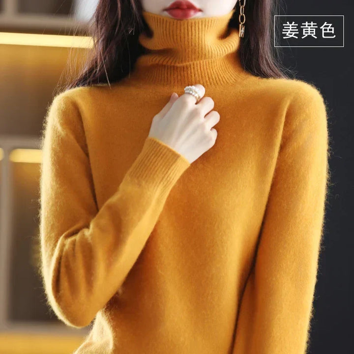 Women’s Turtleneck Sweater Soft Knit Slim Fit Top